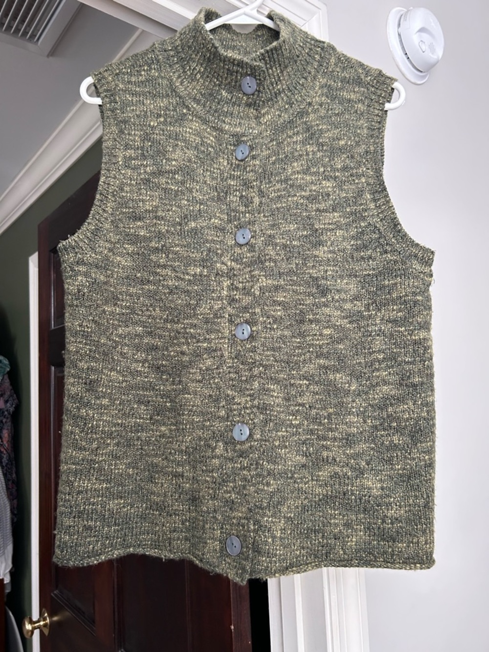J. Jill Marled Olive Green Crewneck Sweater Vest